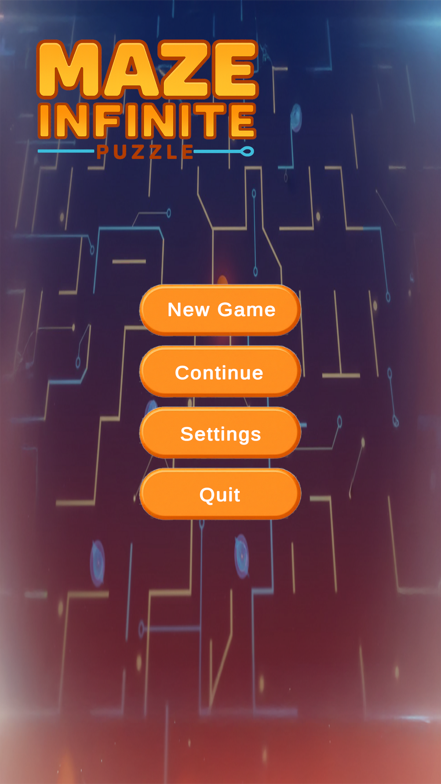 Maze board with glowing routes